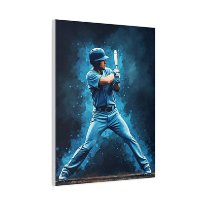 Electric Blue Batter Ready Stance Wall Art & Canvas Prints