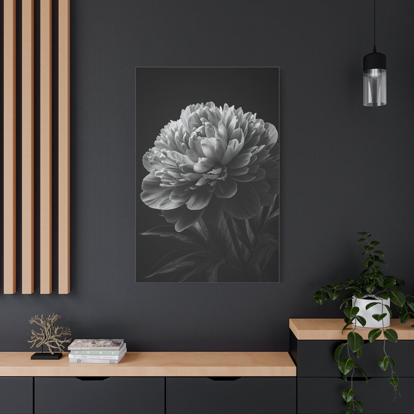 Midnight Peony Elegance Wall Art & Canvas Prints