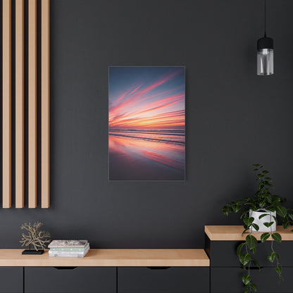 Blush Sky Streaks Coastal Sunset Wall Art & Canvas Prints