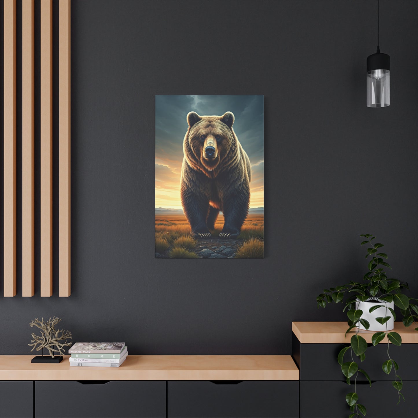 Golden Sunset Bear Landscape Wall Art & Canvas Prints