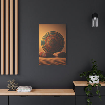Sacred Mandala Resting in Sand Wall Art & Canvas Prints