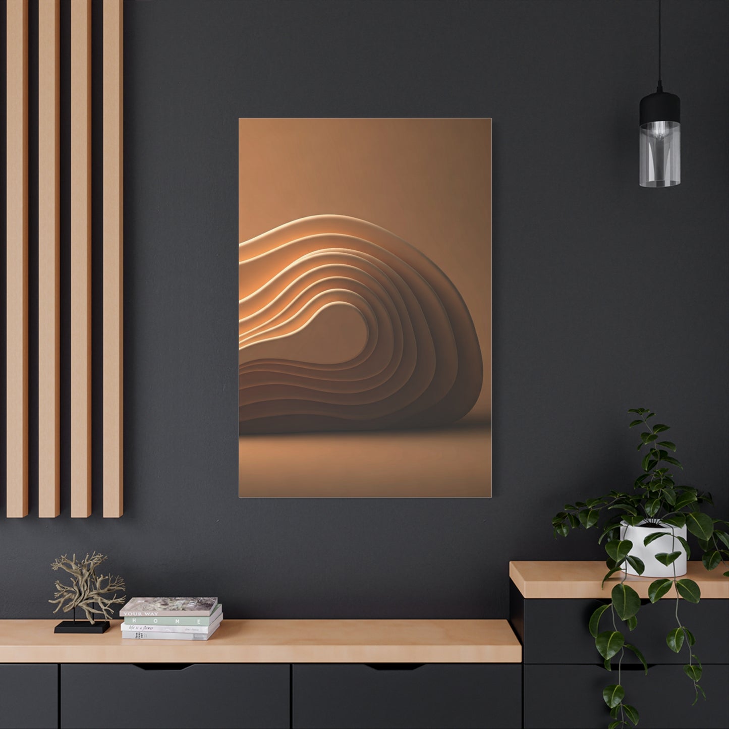 Sculpted Bronze Wave Statement Wall Art & Canvas Prints