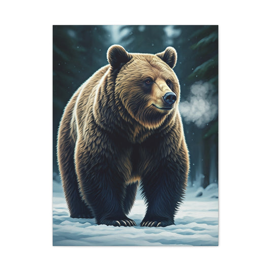 Snowy Landscape Grizzly Bear Wall Art & Canvas Prints
