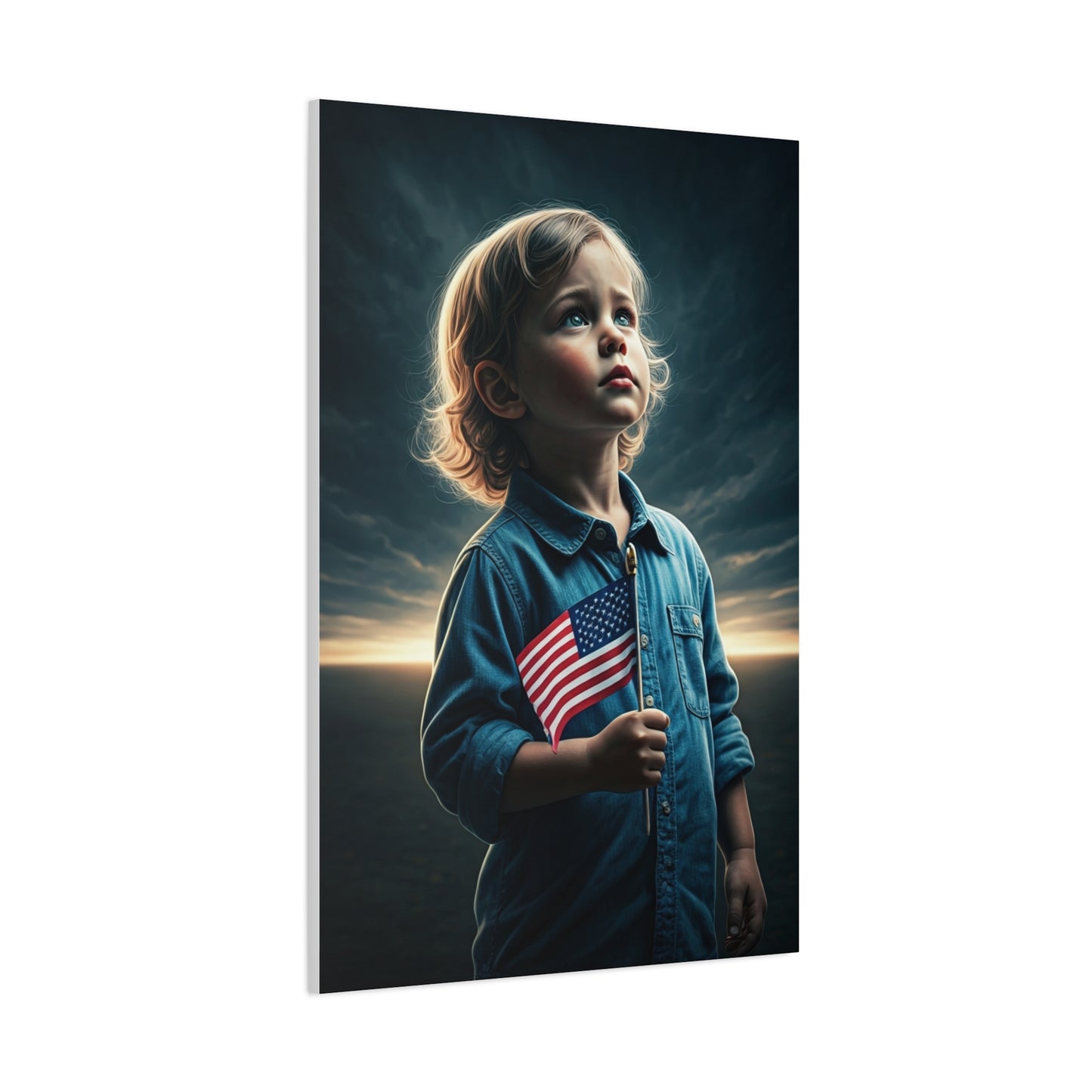 Child Holding Flag of Promise Wall Art & Canvas Prints
