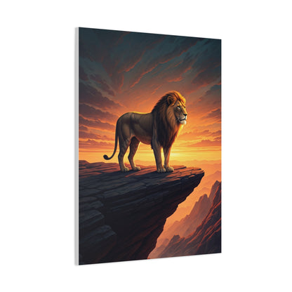 Lion King on Cliff at Sunset Wall Art & Canvas Prints