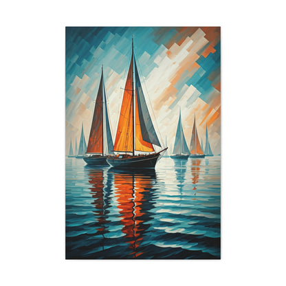 Crimson Sail Regatta Wall Art & Canvas Prints