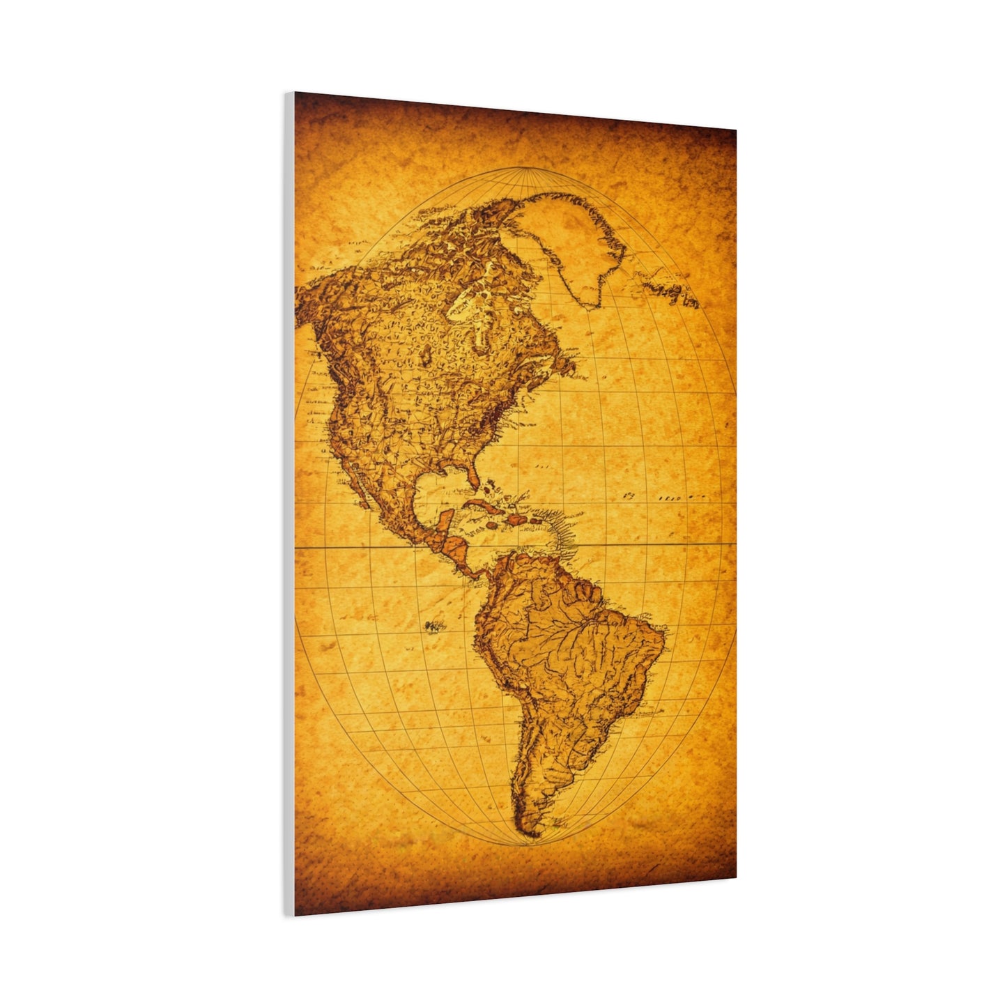 Minimal Vintage World Silhouette Map Wall Art & Canvas Prints