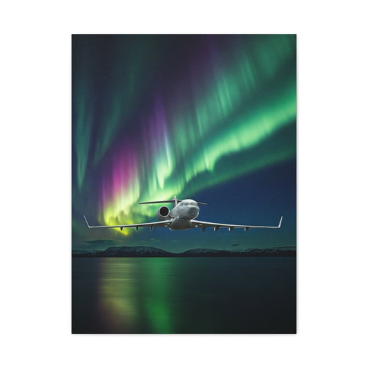 Northern Lights Jet Flight Wall Art & Canvas Prints