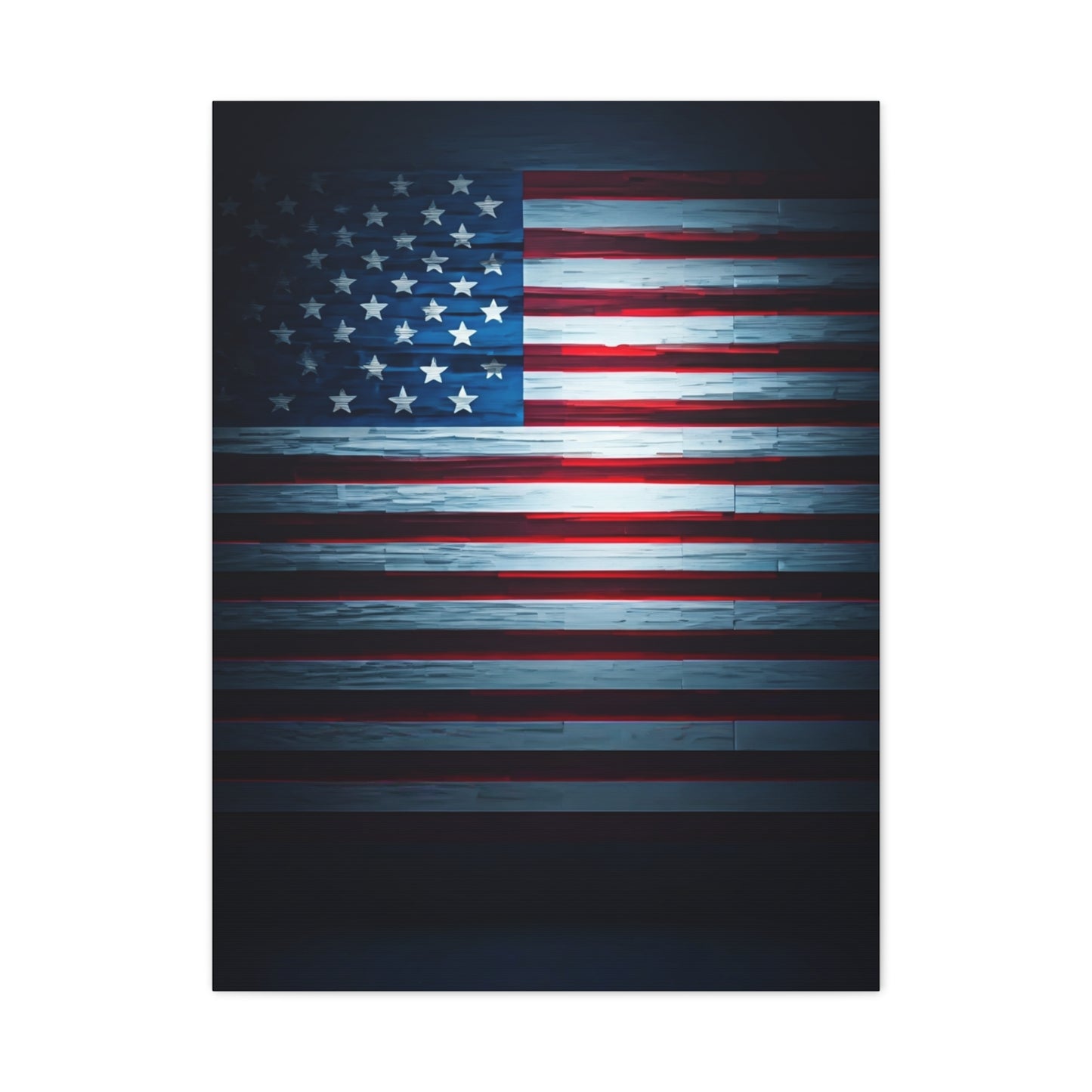 Minimalist Dark American Flag Glow Wall Art & Canvas Prints