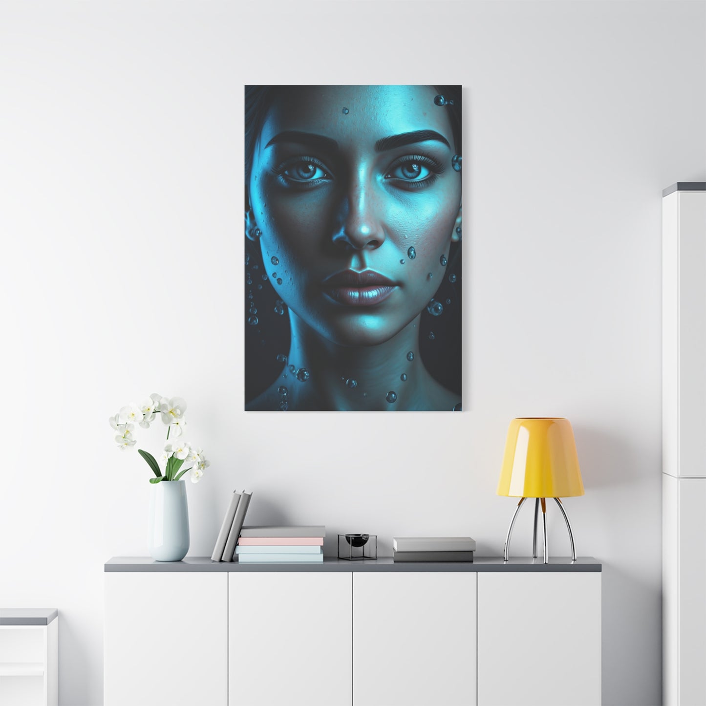 Ethereal Blue Gaze Portrait Wall Art & Canvas Prints