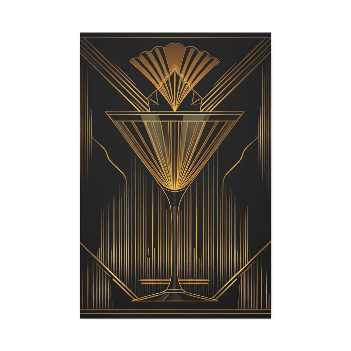 Golden Martini Luxe Art Deco Wall Art & Canvas Prints