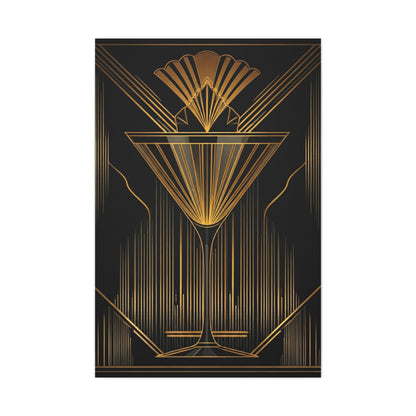 Golden Martini Luxe Art Deco Wall Art & Canvas Prints