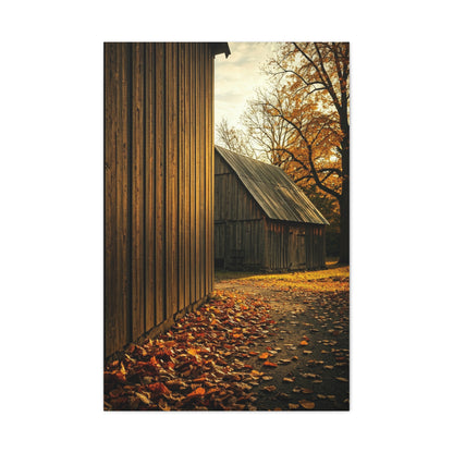 Autumn Path Beside the Old Barn Wall Art & Canvas Prints