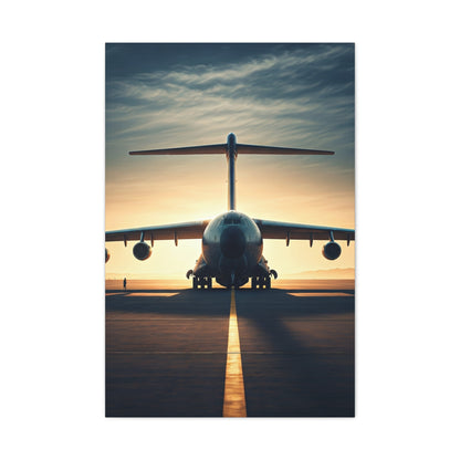 Golden Runway Departure Jet Wall Art & Canvas Prints