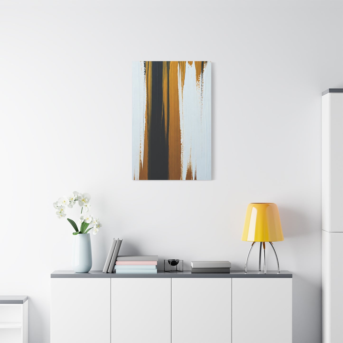 Vertical Gold and Black Abstract Wall Art & Canvas Prints