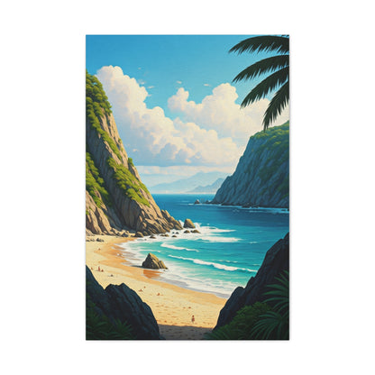 Hidden Cove Cliffside Beach Wall Art & Canvas Prints
