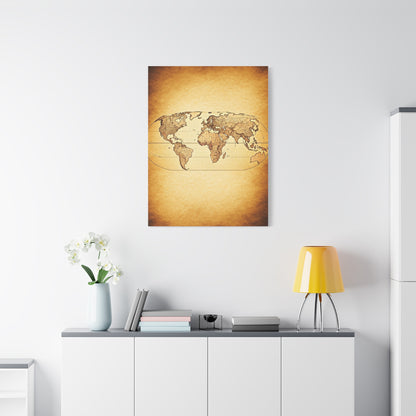 Modern Vintage Silhouette World Map Wall Art & Canvas Prints