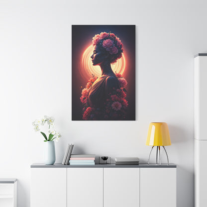 Floral Aura Woman Portrait Wall Art & Canvas Prints