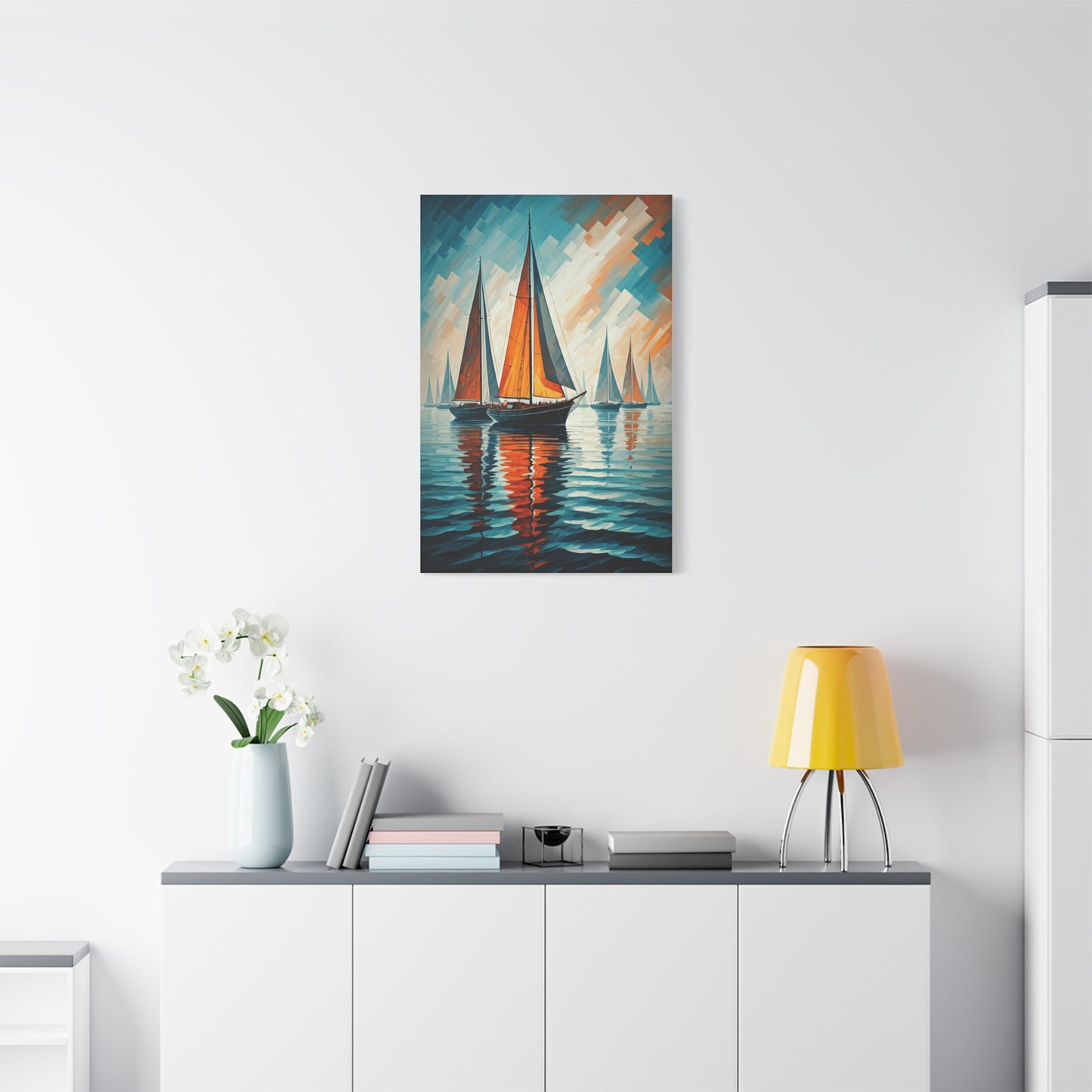 Crimson Sail Regatta Wall Art & Canvas Prints