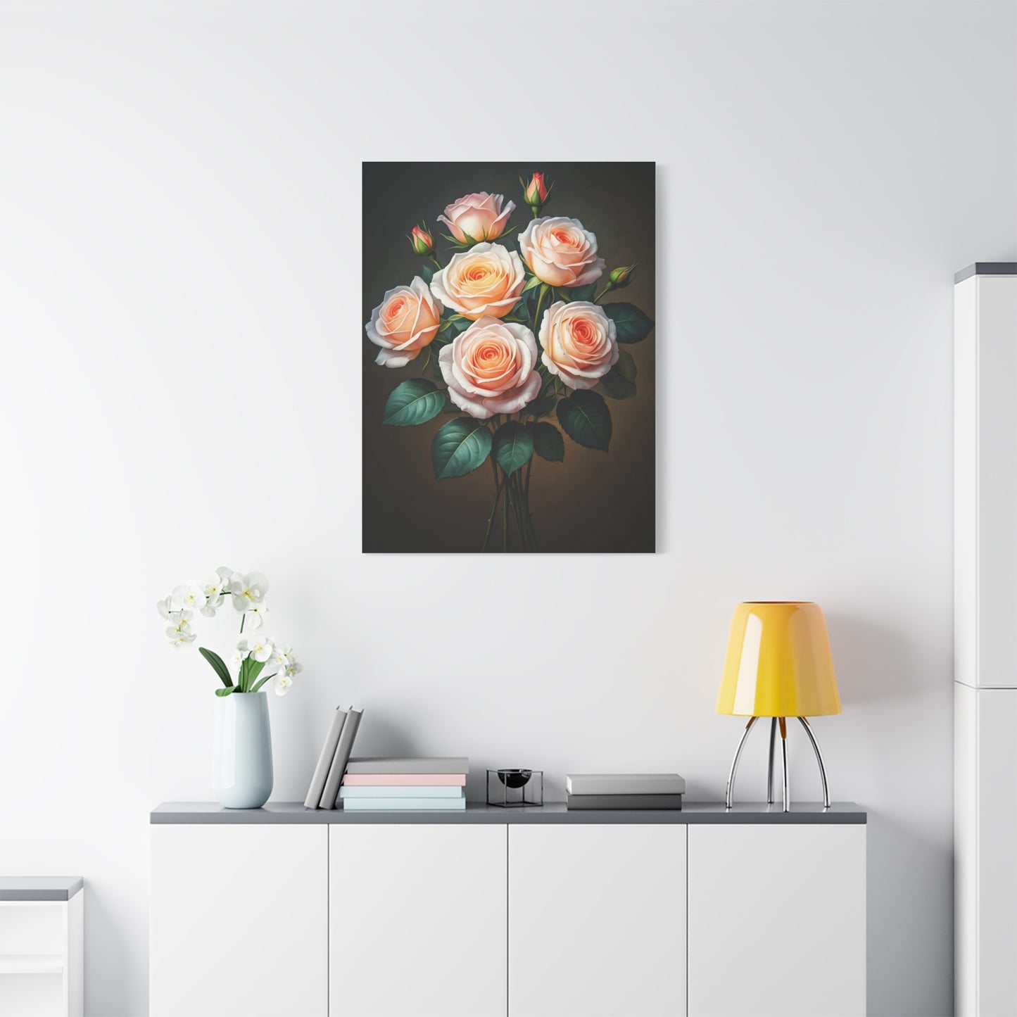 Peach Rose Harmony Floral Wall Art & Canvas Prints