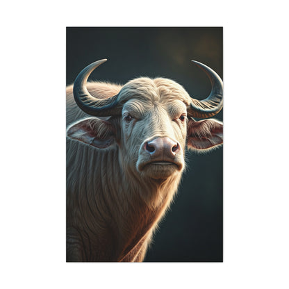 White Water Buffalo Portrait with Soft Glowing Light Wall Art & Canvas Print