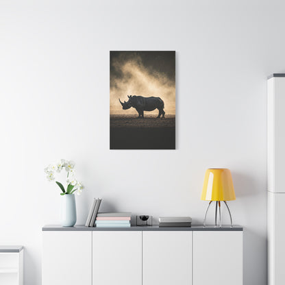 Rhino in Golden Dust Wilderness Wall Art & Canvas Prints