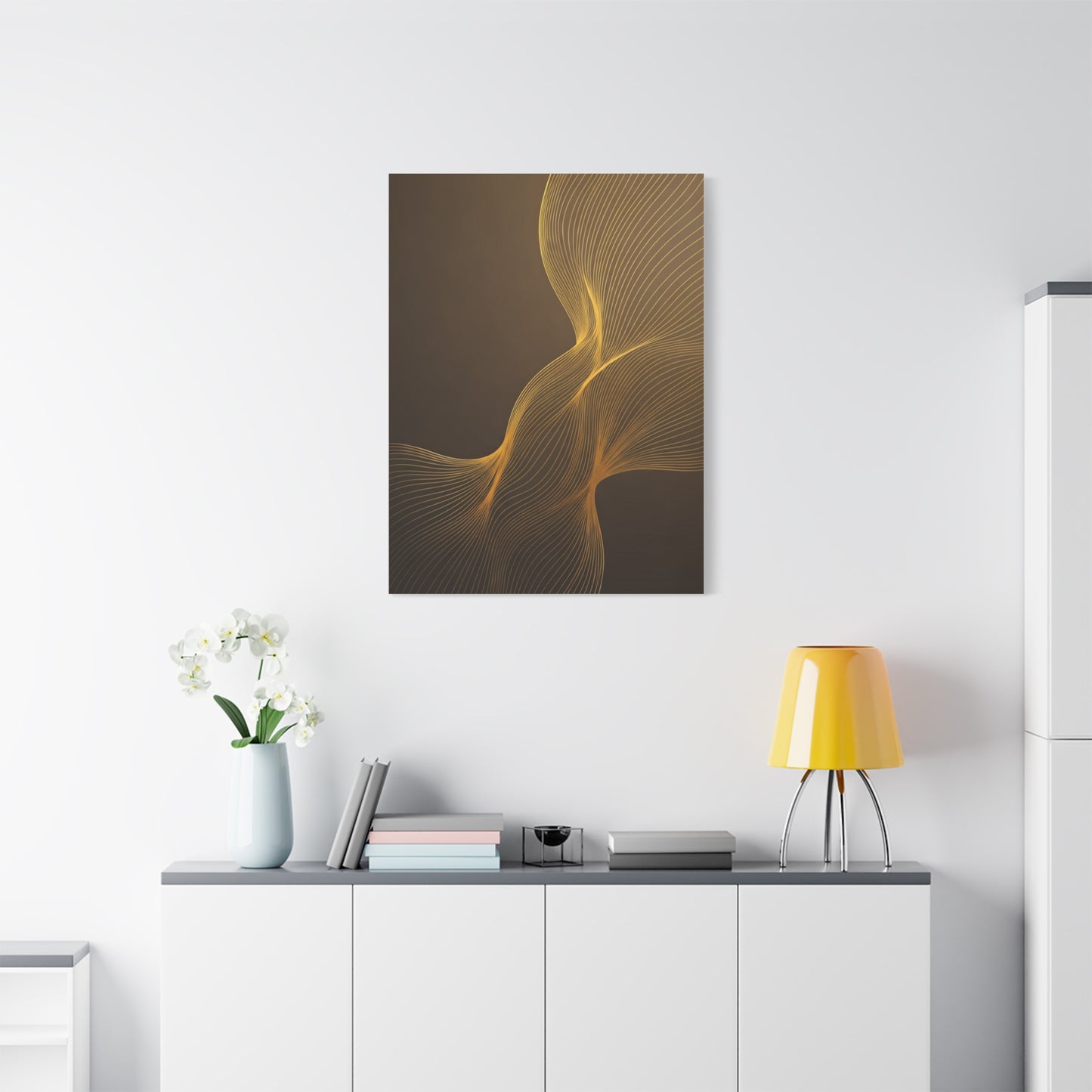 Golden Flow Light Abstract Wall Art & Canvas Prints
