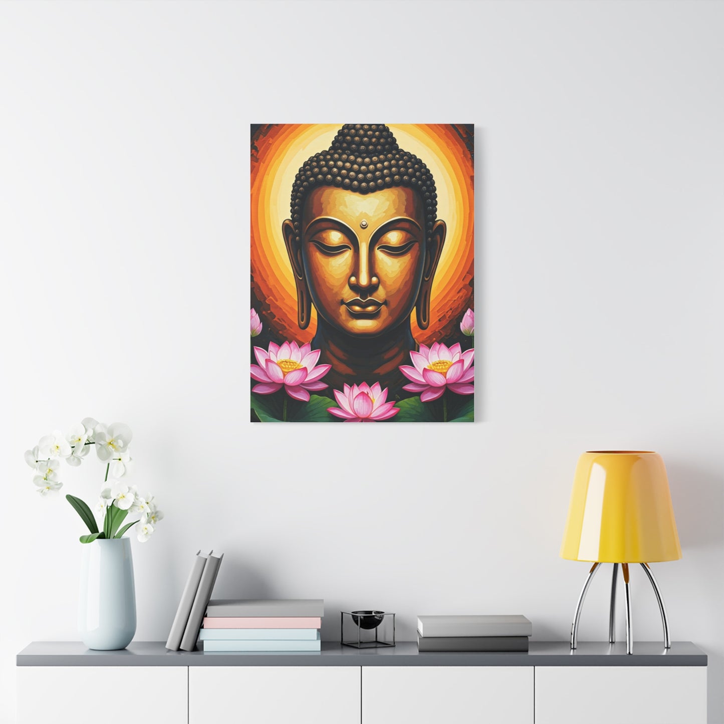 Golden Halo Buddha Close-Up Wall Art & Canvas Prints
