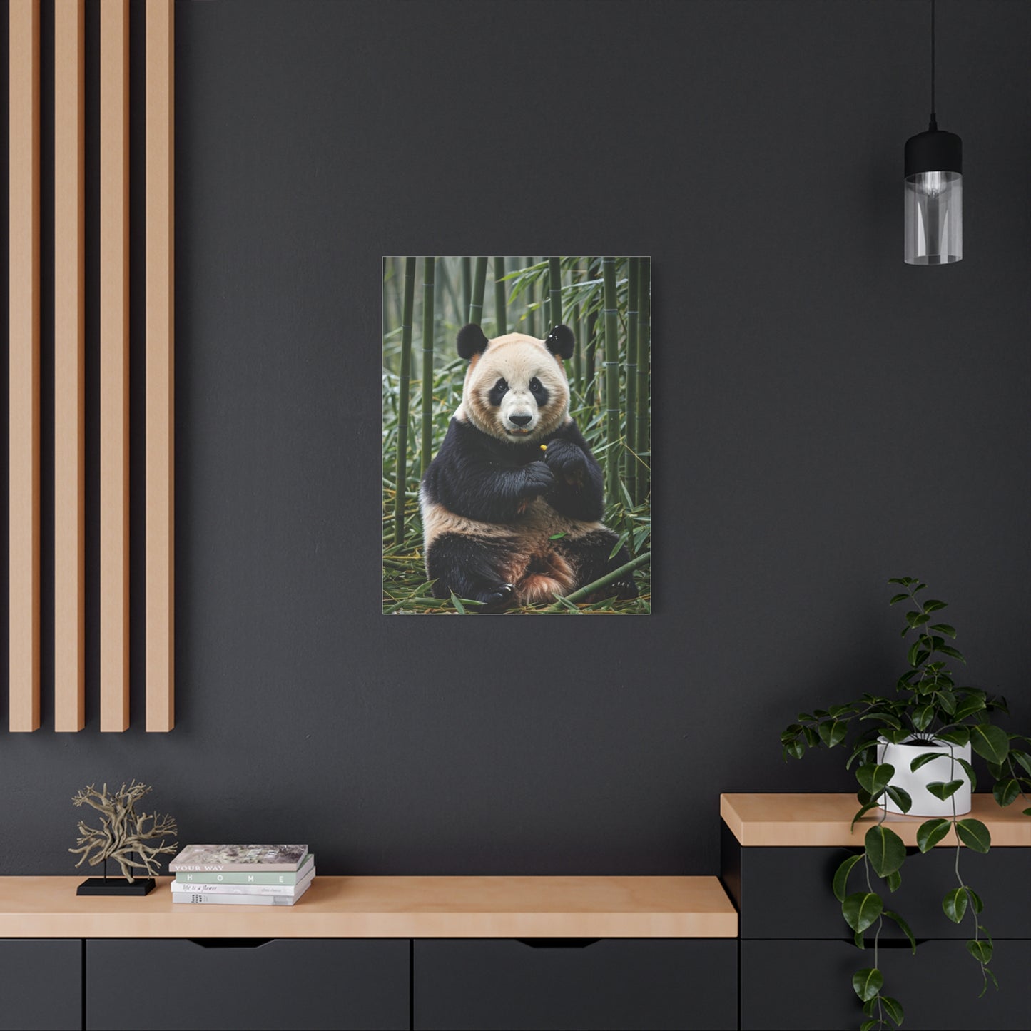 Gentle Panda Among Bamboo Wall Art & Canvas Prints
