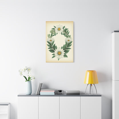Floral Wreath Illustration Wall Art & Canvas Prints
