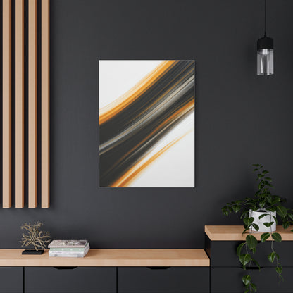 Black and Gold Diagonal Flow Abstract Wall Art & Canvas Prints