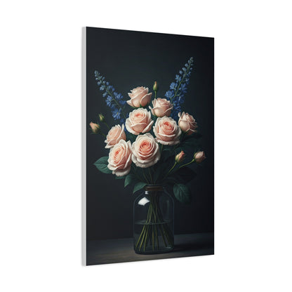Blush Rose Bouquet in Glass Vase Wall Art & Canvas Prints