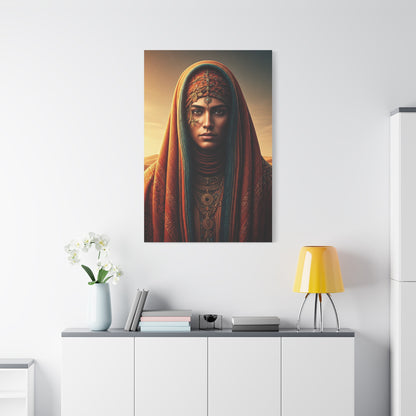 Desert Veil Woman Portrait Wall Art & Canvas Prints