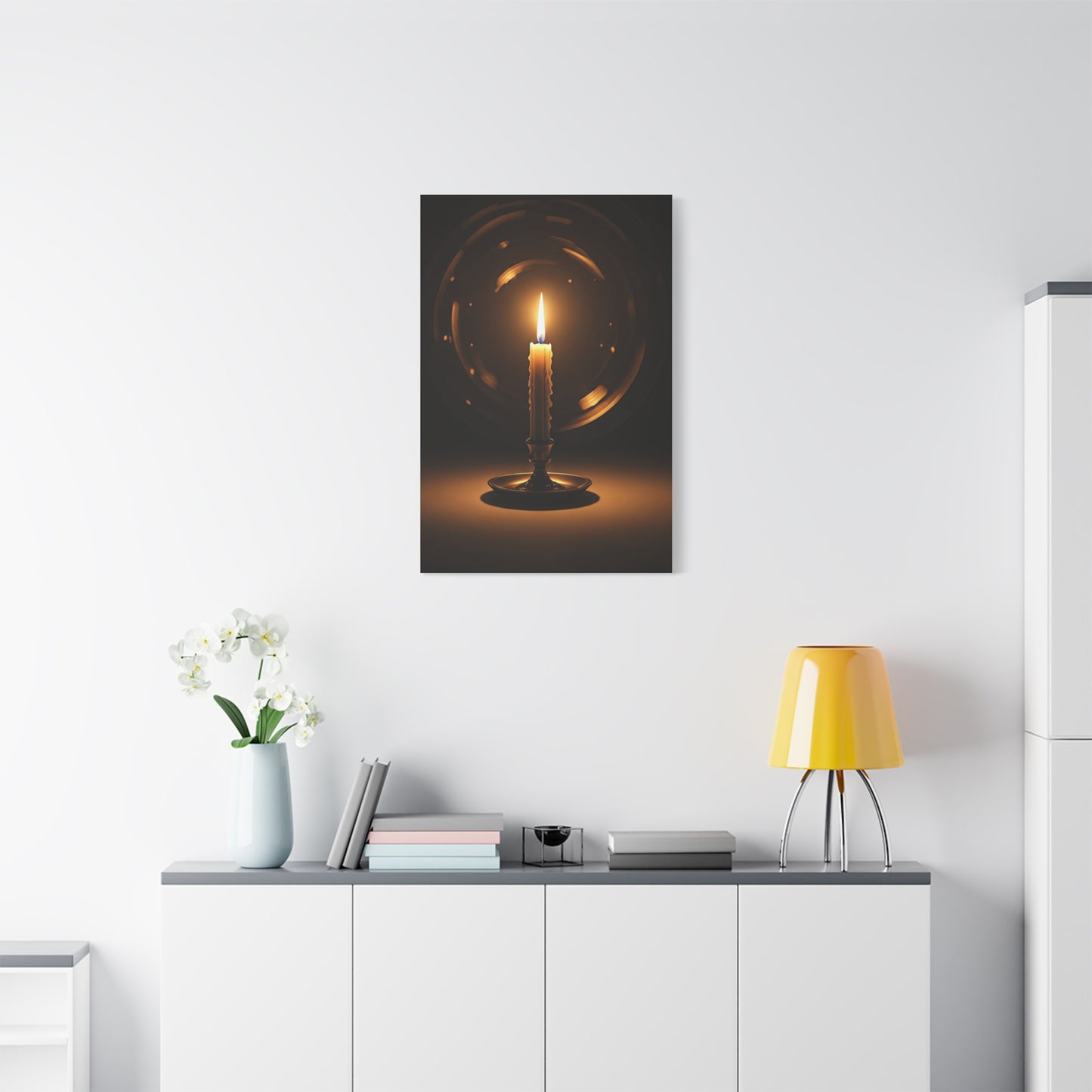Candlelight Serenity Minimal Wall Art & Canvas Prints