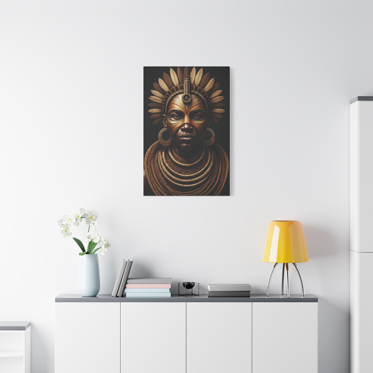 Golden Tribal Empress Portrait Wall Art & Canvas Prints