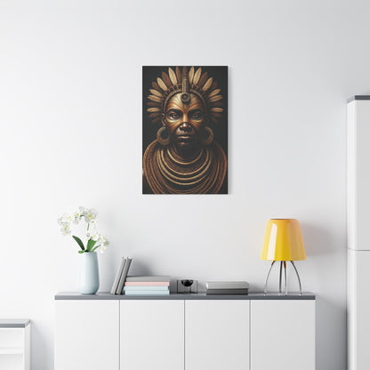 Golden Tribal Empress Portrait Wall Art & Canvas Prints