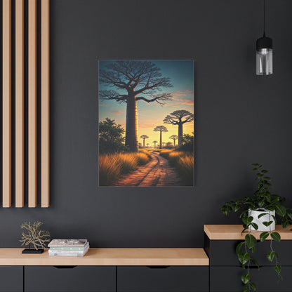 Lone Acacia Under the Cosmic Sky Wall Art & Canvas Prints
