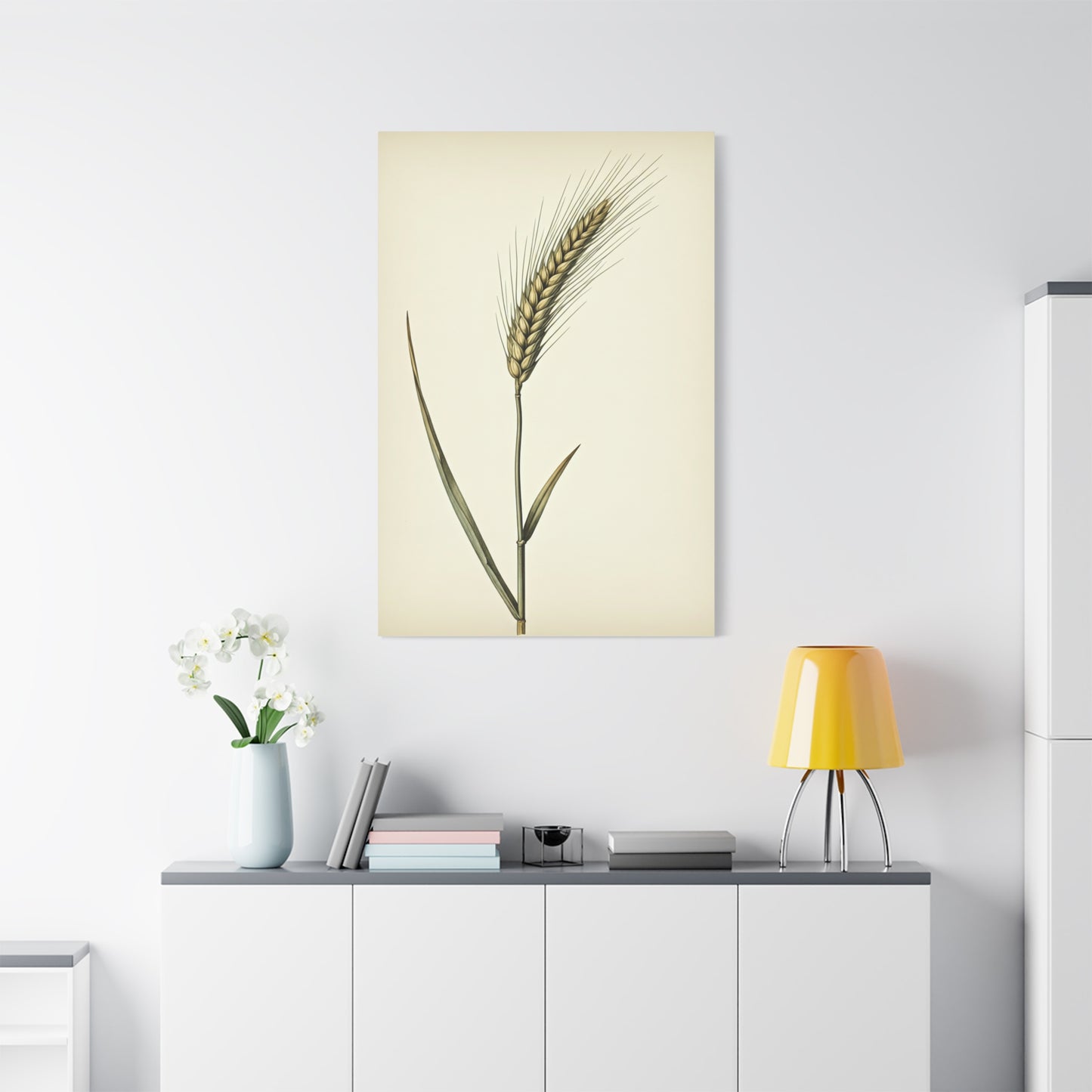 Golden Grain Stem Illustration Wall Art & Canvas Prints