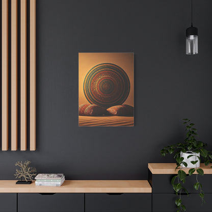 Sacred Mandala Resting in Sand Wall Art & Canvas Prints