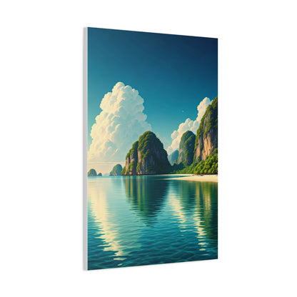 Emerald Lagoon Cliff Reflection Wall Art & Canvas Prints