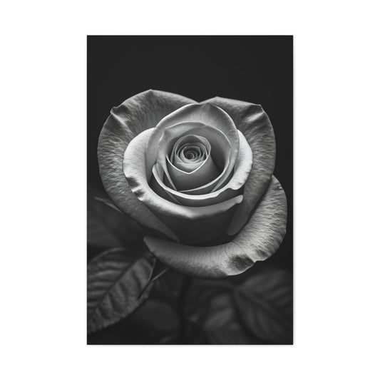 Classic Rose Close-Up Monochrome Wall Art & Canvas Prints