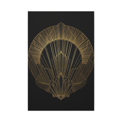 Deco Halo Emblem Black & Gold Wall Art & Canvas Prints