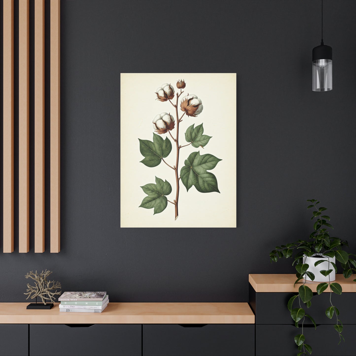 Cotton Plant Illustration Wall Art & Canvas Prints