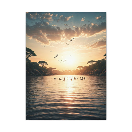 Sunrise Reflection Over Tranquil Waters Wall Art & Canvas Prints