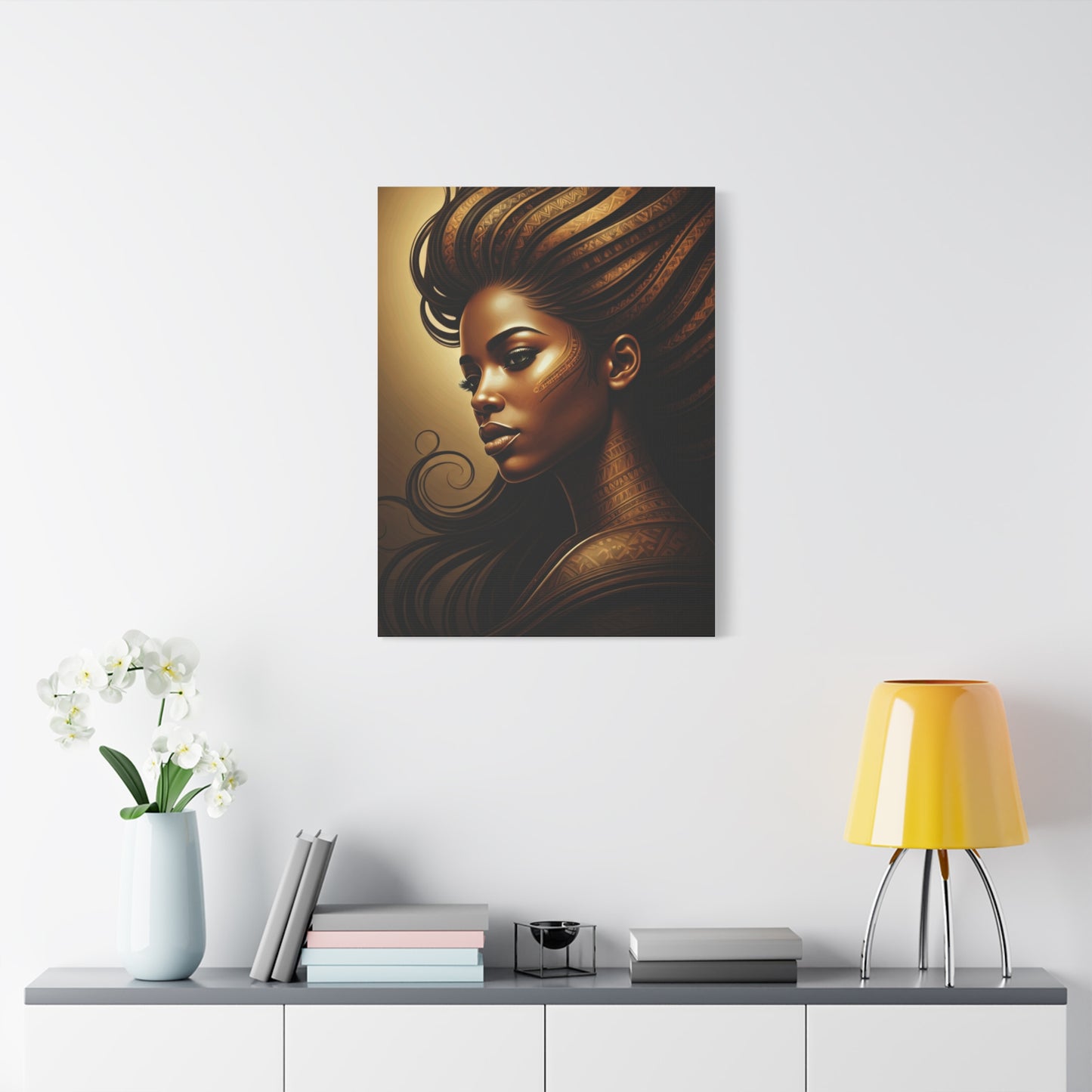 Golden Breeze Goddess Portrait Wall Art & Canvas Prints