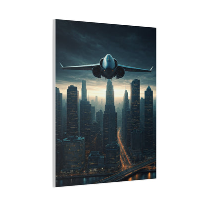 City Skyline Aircraft Journey Wall Art & Canvas Prints