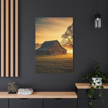 Golden Hour Farmstead Barn Wall Art & Canvas Prints