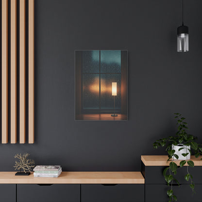Rainy Window Glow Interior Wall Art & Canvas Prints
