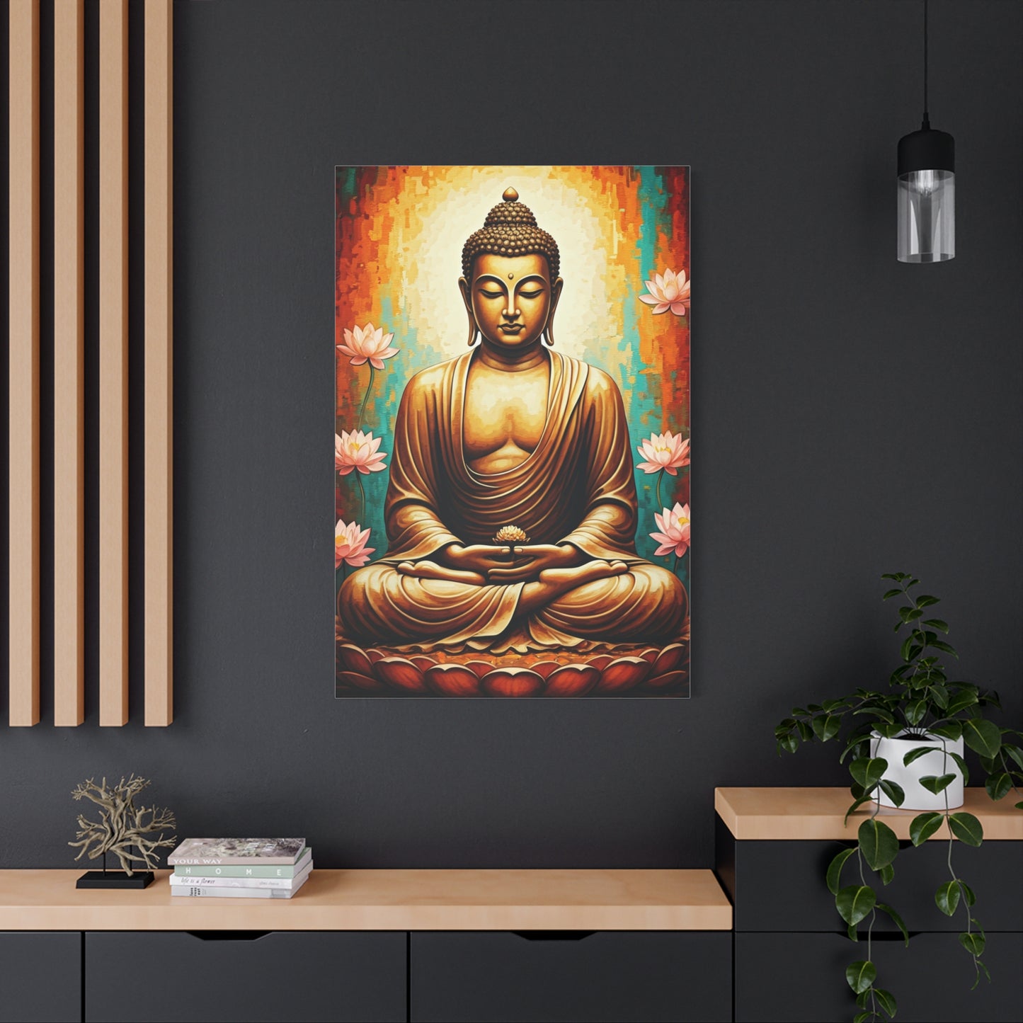 Sacred Lotus Buddha Portrait Wall Art & Canvas Prints