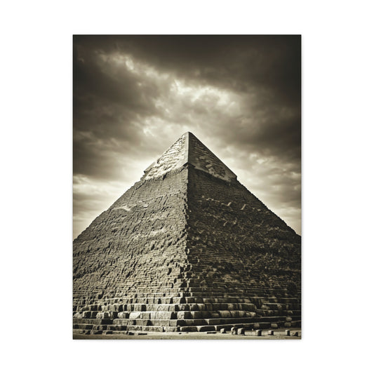 Great Pyramid in Dramatic Monochrome Wall Art & Canvas Print